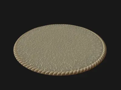 Oval carpet Low-poly 3D model