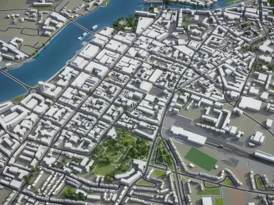 Limerick - 3D City Model Low-poly 3D model