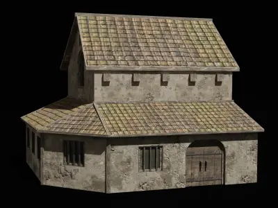 old building collection model Low-poly 3D model