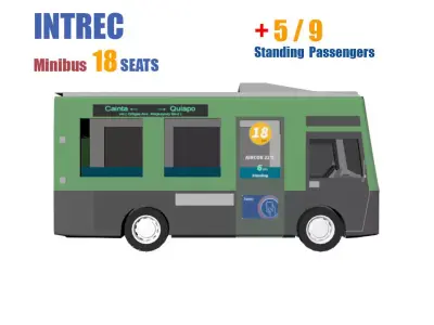 Minibus Medium Density Low-poly 3D model