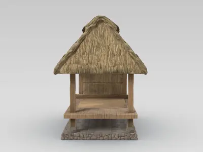Bale Bengong Kuno A Open Pavilion Resting Hut 3D model