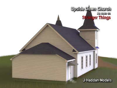 Upside-Down Church from Stranger Things Season 5 3D model