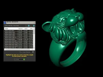 Tiger Ring Light Gold ANM 21 3D print model