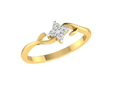 Solitaire Women Engagement Band Ring 3D print model get