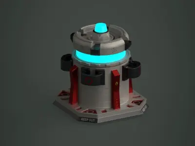 Force field generator Low-poly 3D model