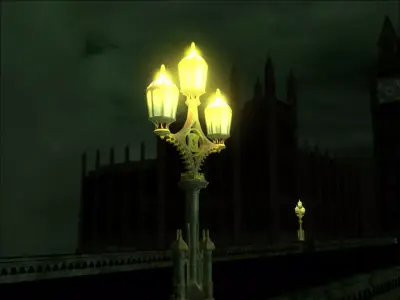 Westminster Bridge Lamp gritty-style textures 3D model