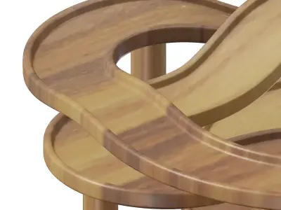 Wooden Architectural Complex Bridge 3D model