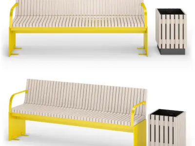 Outdoor benches Nola 1 3D model