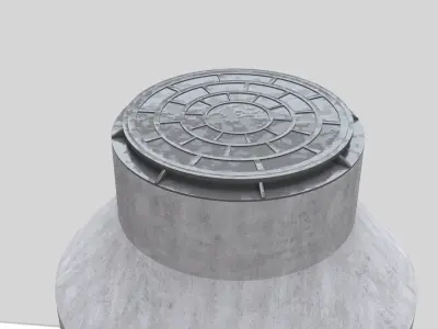Manhole 3D Model metal bottle with handle 3D model