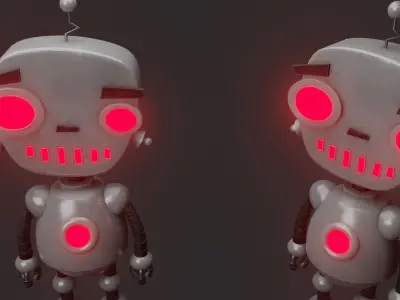 Robot with eyes 3D model buy