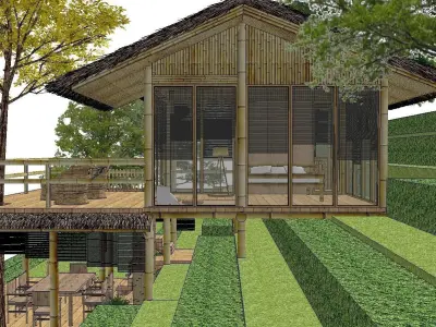 Homestay-Bamboo House 3D model