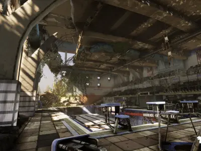 Abandoned Swimming Pool Environment Low-poly 3D model