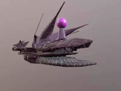 Spider Spacehip Free low-poly 3D model
