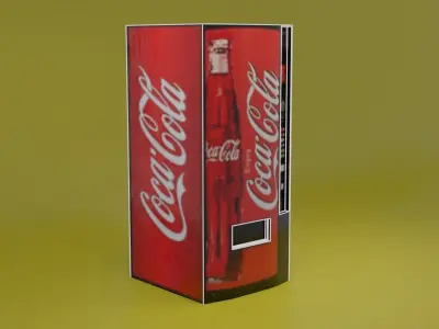 Coca-cola Fridge Free low-poly 3D model