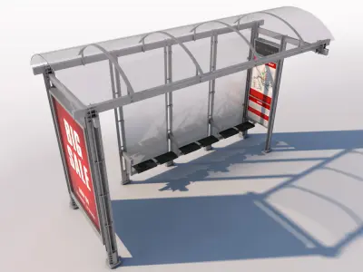 Urban Bus Shelter 3D model