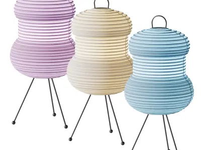 Japanese Noguchi Inspired Table Lamp 3D model