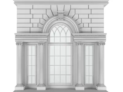 Classic Architecture Arch Window 2 3D model