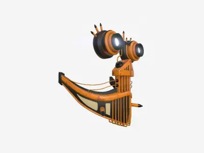 Steampunk Mask A09 Yellow - SciFi Character Design Low-poly 3D model