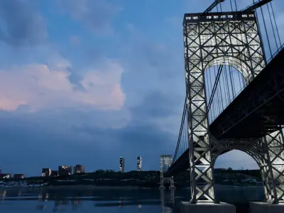NYC George Washington Bridge  Low-poly 3D model