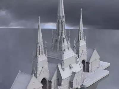 Caribbean Church detail 3D 3D model