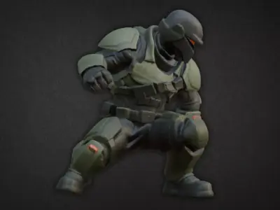Space Marine Commando Model Low-poly 3D model
