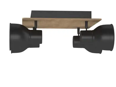 Ceiling LED spots wood 3D model