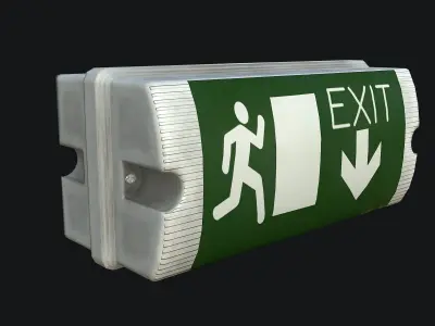 Exit Sign PBR Game Ready Low-poly 3D model