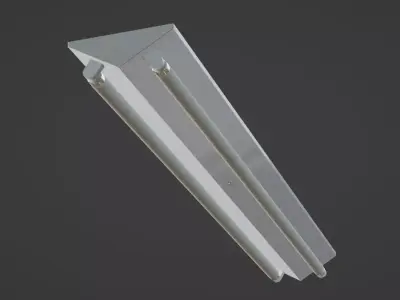 Fluorescent Strip Light Low-poly 3D model