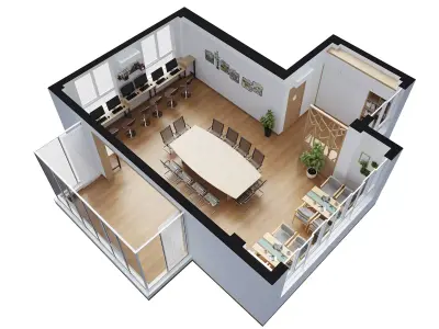 Conference table leisure table 3D model