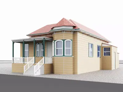 House massing Low-poly 3D model