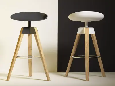 Plumage two modern bar stools 3D model