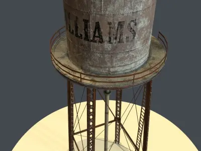 PBR Water Tower Low-poly 3D model