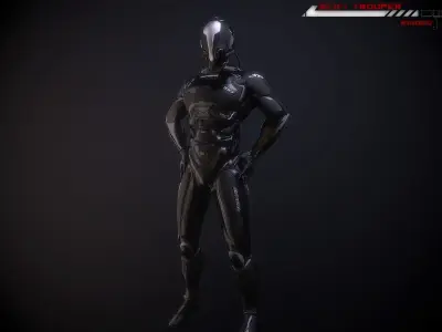 Scifi-Trooper Lowpoly rigged Low-poly 3D model