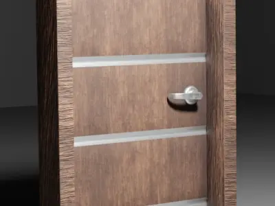 Modern Realistic Door - Blender Native Asset Low-poly 3D model