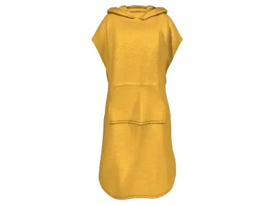 Female Changing Robe Towel Poncho Without Hood Low-poly 3D model