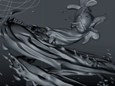 Chicken Vortex Liquid Sculpture 3D model 3D model