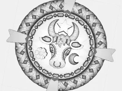 Old Moldavia Church Emblem 3D model