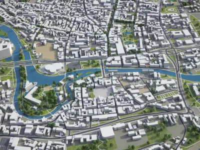 Bydgoszcz - City 3D Model Low-poly 3D model