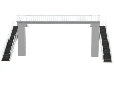 Footbridge bridge with stairs leading up to it 3D model