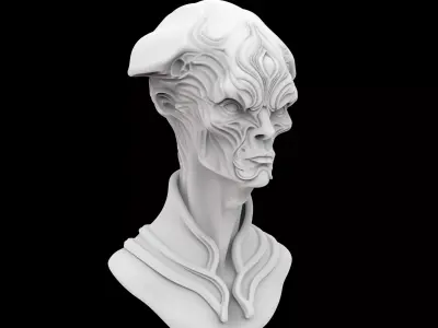 Alien Queen Xenomorph Bust Sculpture 3D print model