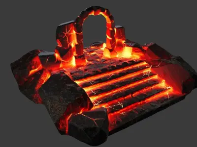 Hell Gate Low-poly 3D model