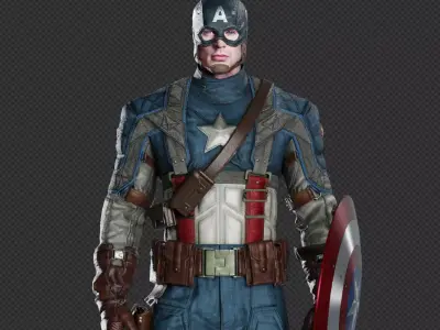 Captain America Steve Rogers from First Avenger 3D model