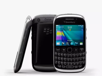 BlackBerry Curve 9320 Piano Black Low-poly 3D model