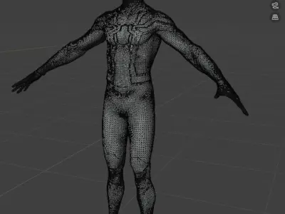 Spiderman No Way Home Integrated Suit Rigged Model 3D model