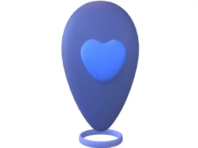Love Location Tag Icon v1 004 Low-poly 3D model