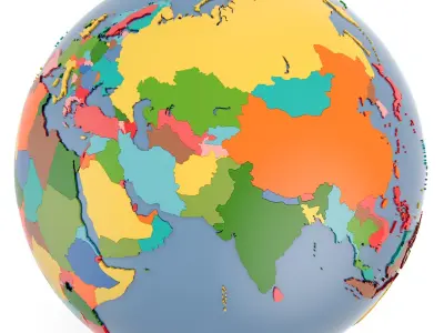  Geopolitical Globe and US States 