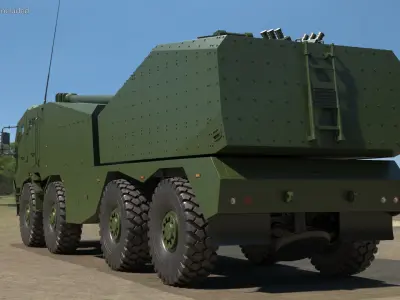 Military Howitzer Morana Green Rigged 