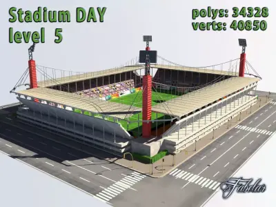 Stadium Level 5 Day Low-poly 3D model