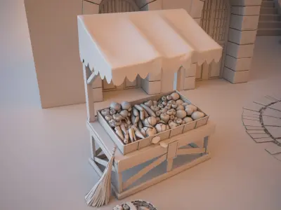 Stage objects Low-poly 3D model