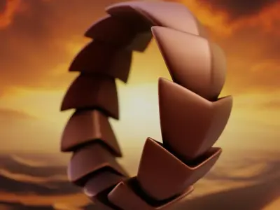 Desert Fang Ring - Futuristic Sci-Fi Modular Jewelry 3D Print 20 3D print model